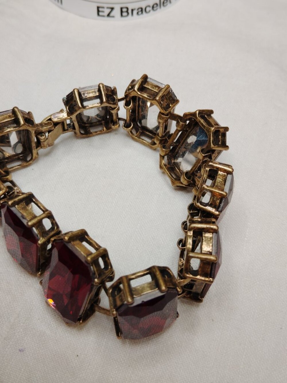 Chloe + Isabel Wine‑Red Rhinestone Bracelet - Picture 4 of 12